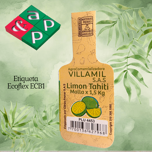 Corbatín Ecoflex biodegradable marcando limón fresco
